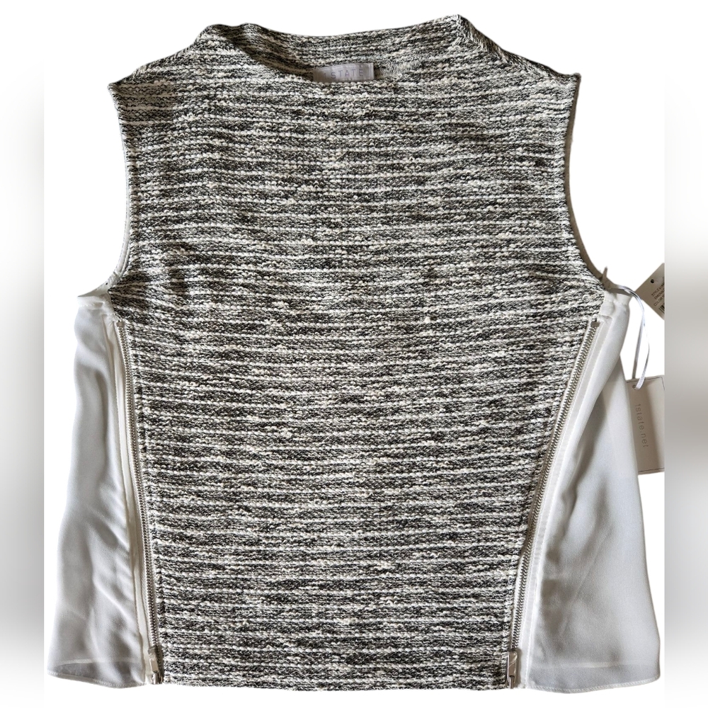 1. State Sleeveless Top With Zipper Detail - S